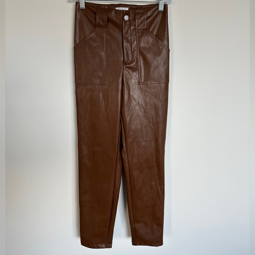 REVOLVE Superdown Brown Faux Leather Leggings | Suze XS